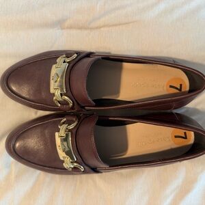 Kate Spade Brown Loafers with Gold Accent